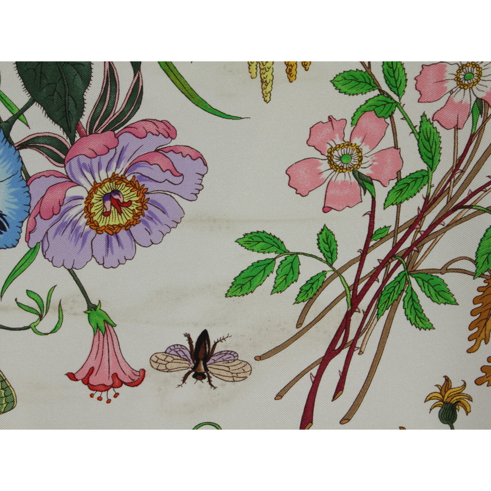 Gucci Flora Scarf Silk Pink Green Yellow - Picture 6 of 8